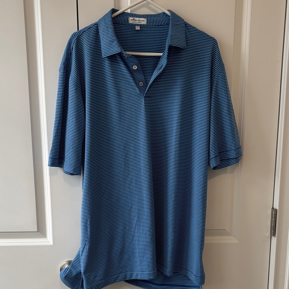 Peter Millar Navy Striped Polo Shirt